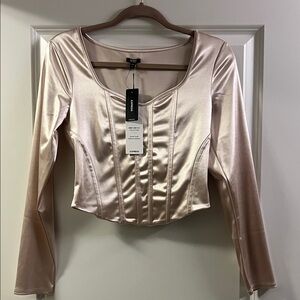 Express Satin Blouse in Soft Pink